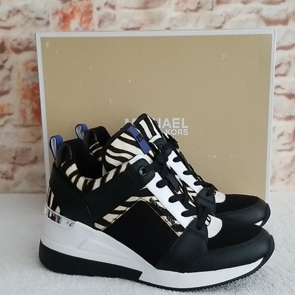 georgie leather and calf hair trainer